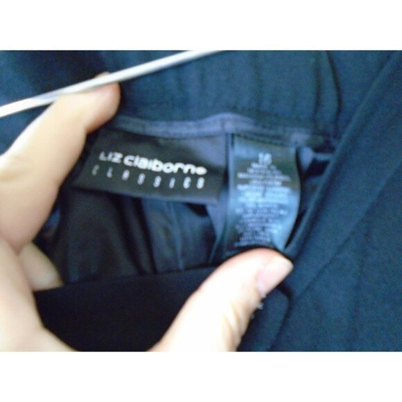 Liz Claiborne Classics Black Trouser Women Size 16 Lined Beautiful Career Wear - Picture 4 of 9